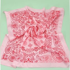 New Paisley Pink Silky Feel Bandana Scarf